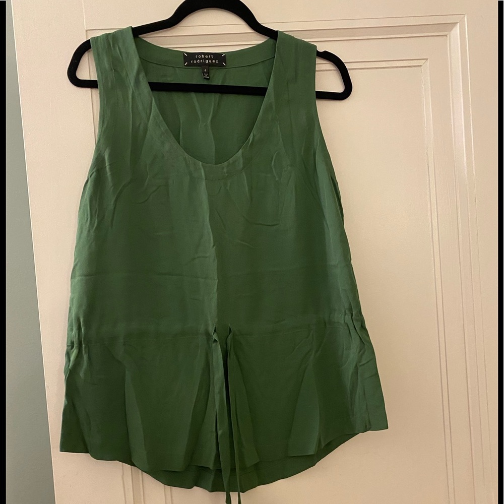 Robert Rodriguez green sleeveless blouse size 4